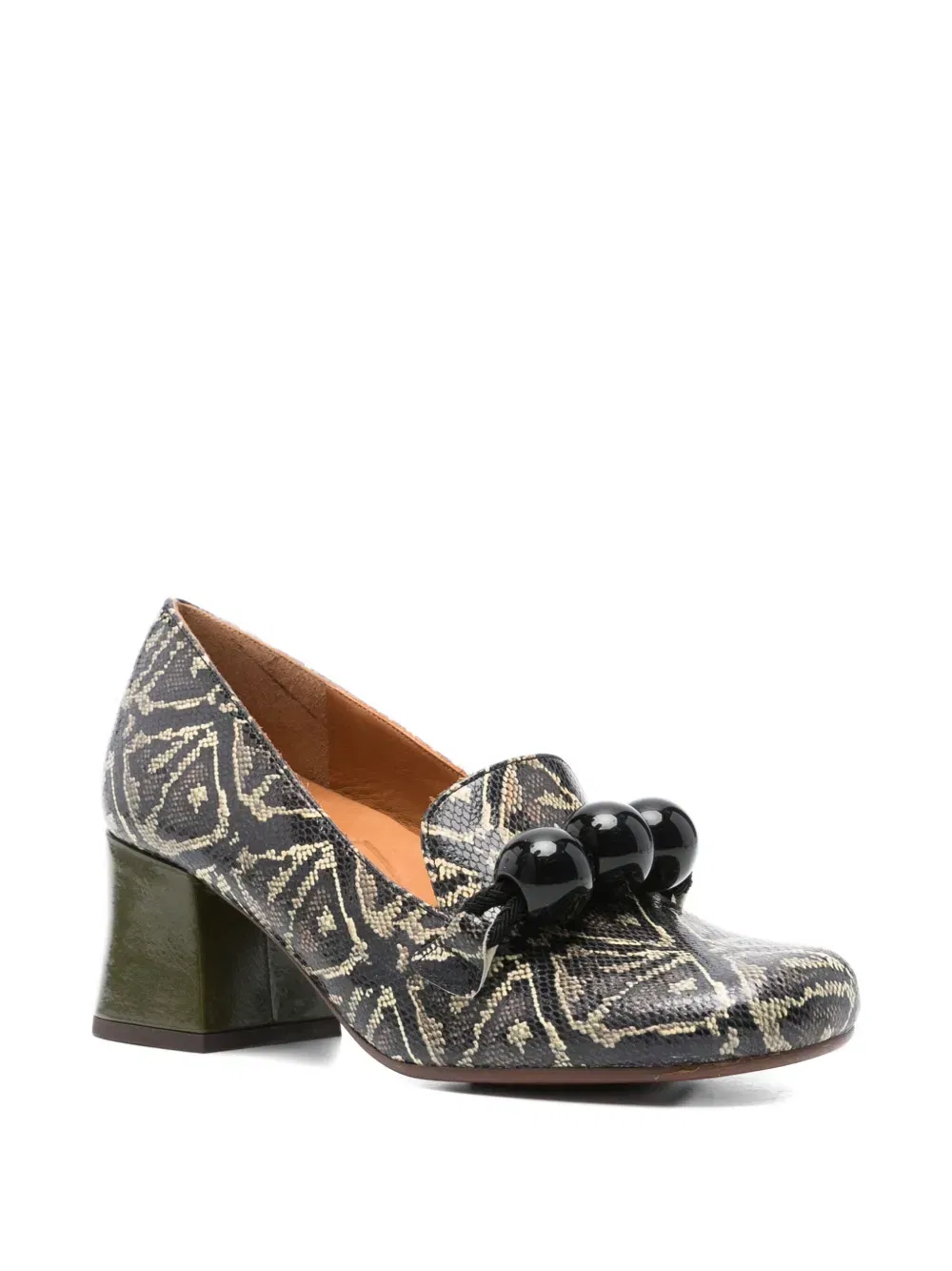 50mm Mumba geometric-pattern block-heel pumps