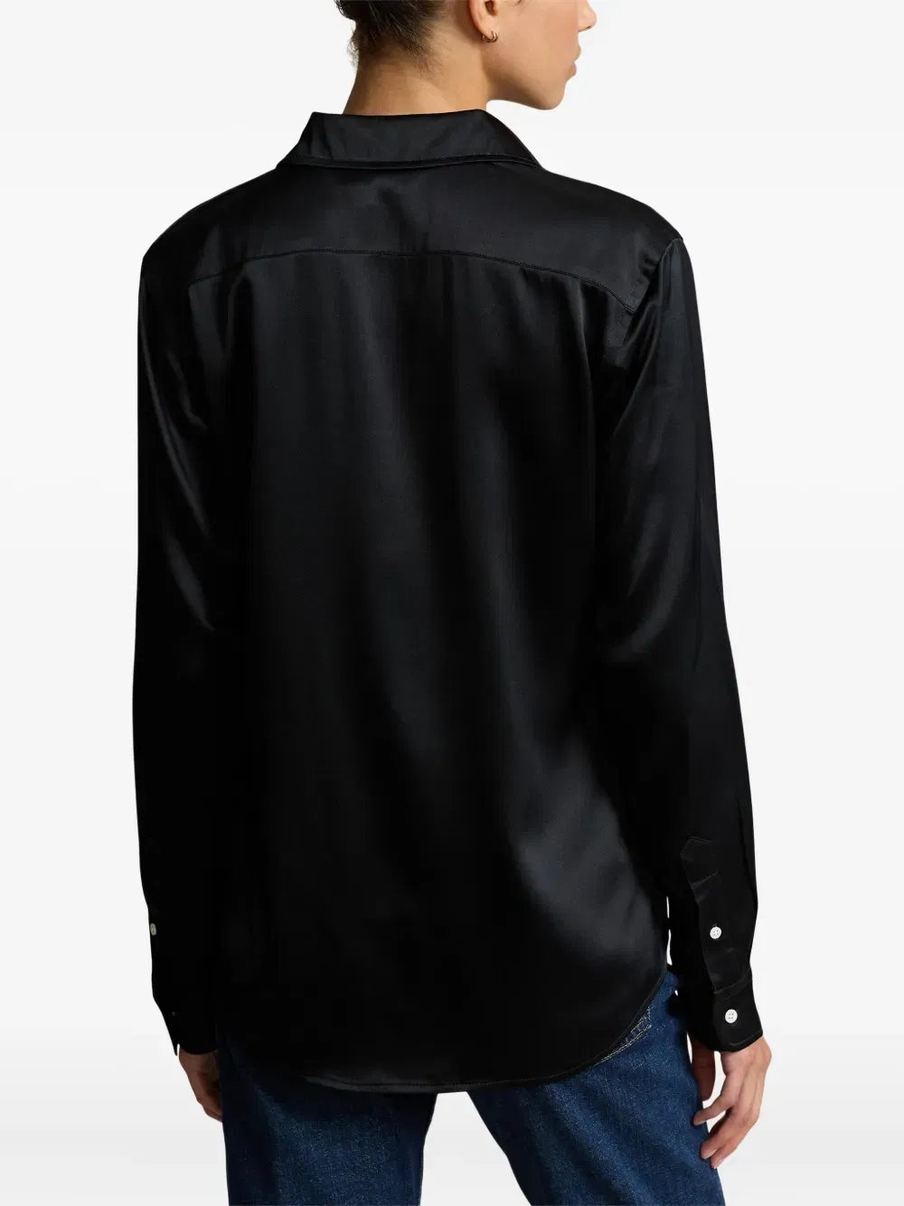 satin button-up shirt
