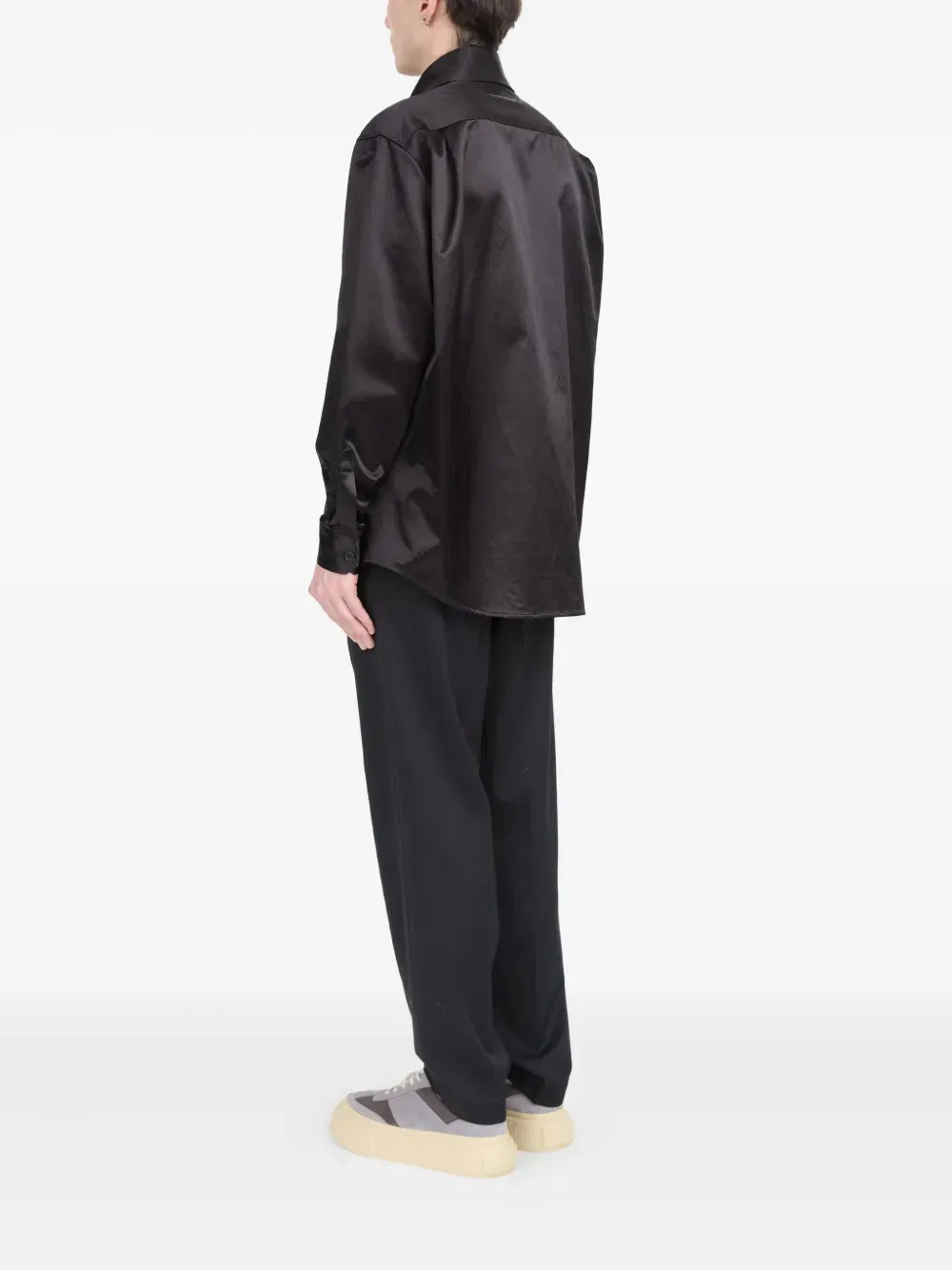 satin button-up shirt