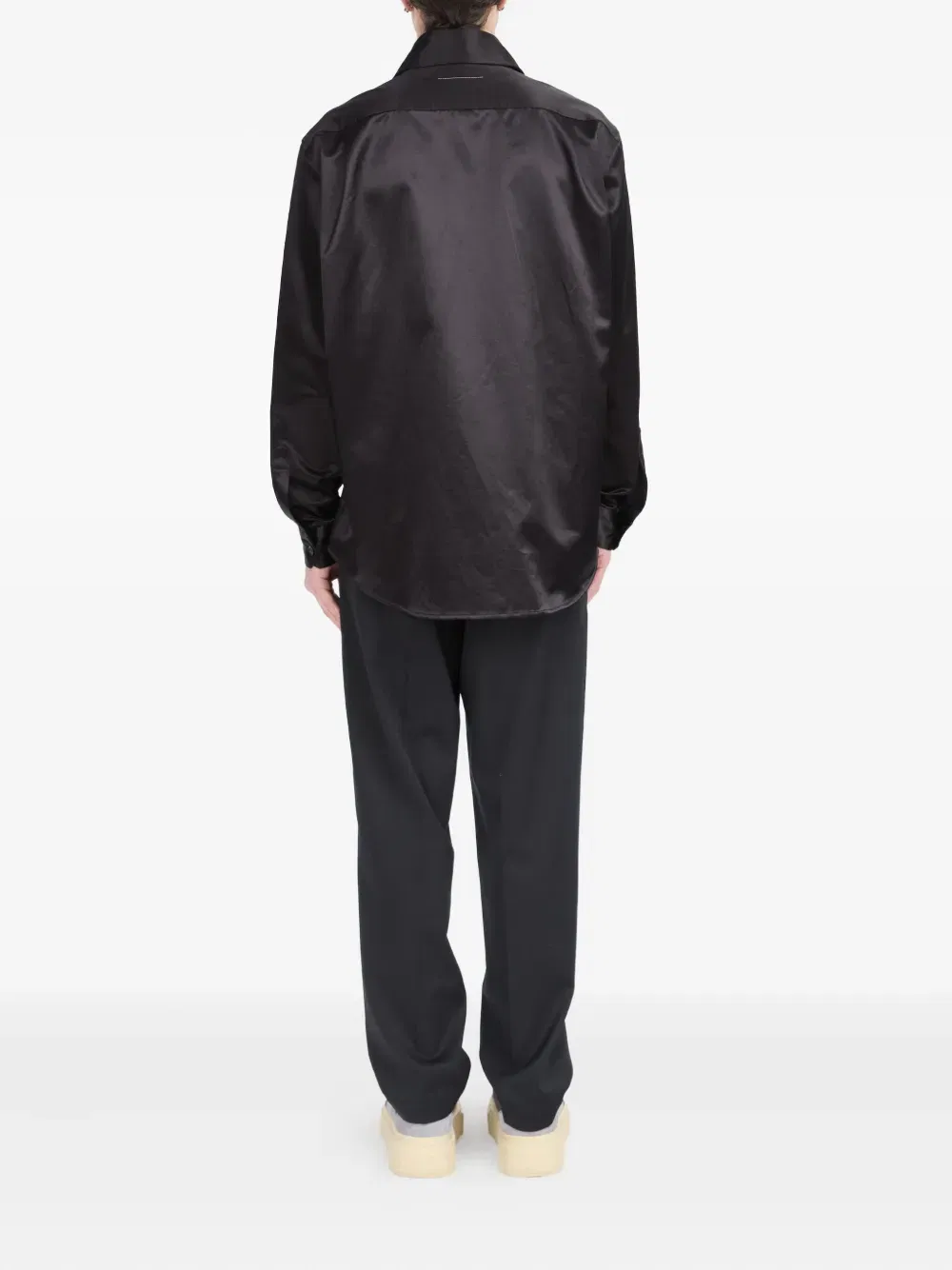 satin button-up shirt