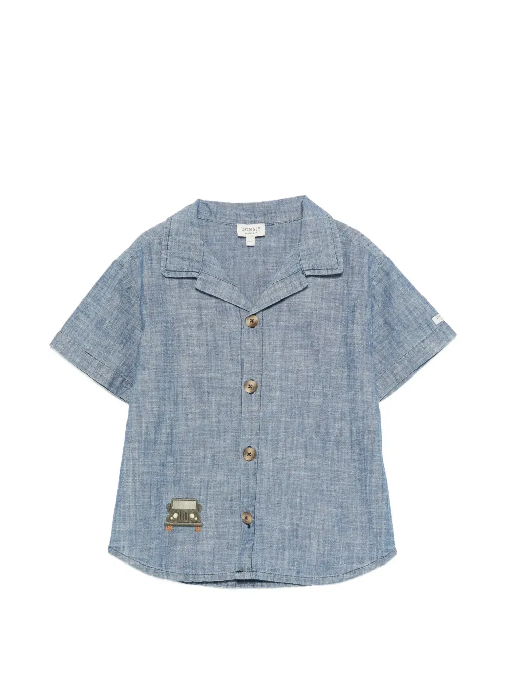 Ludon Jeep-embroidery button-down shirt