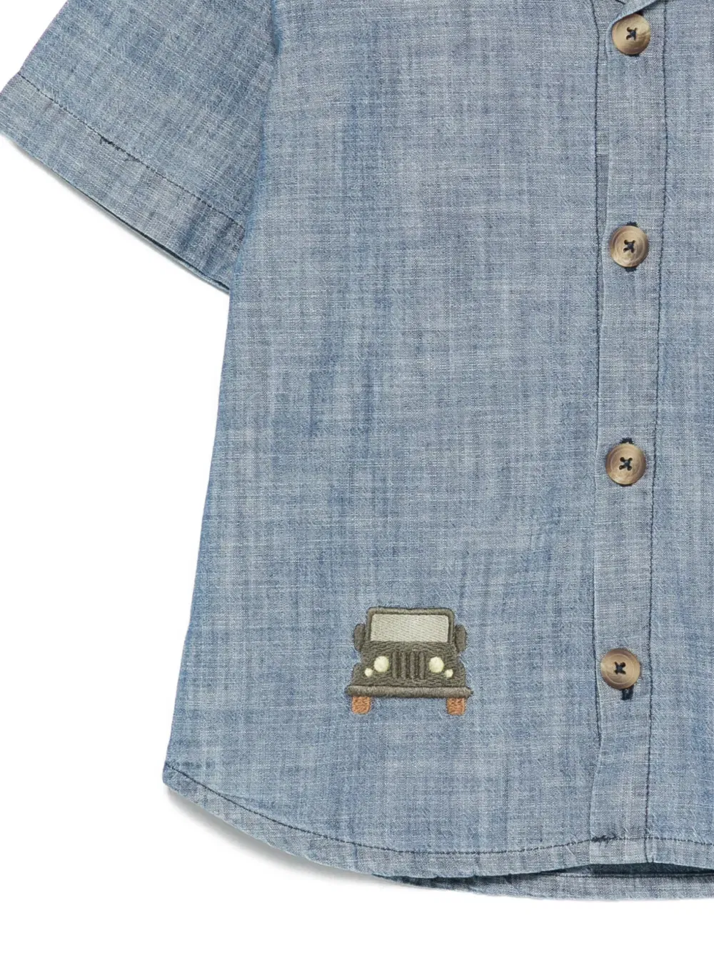 Ludon Jeep-embroidery button-down shirt