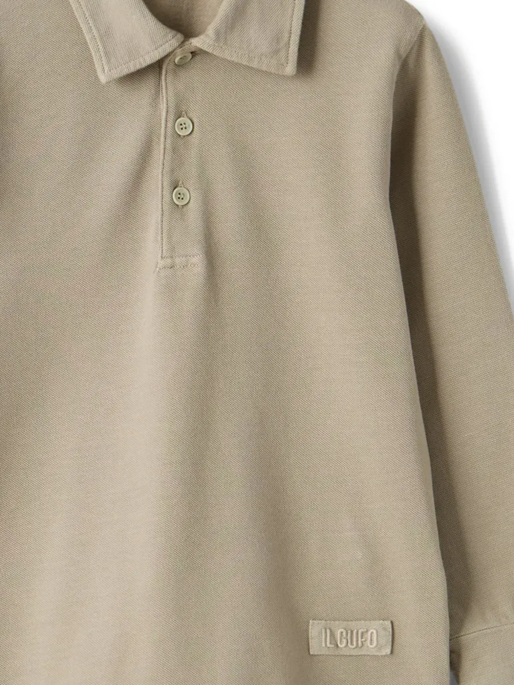 buttoned long-sleeved polo shirt