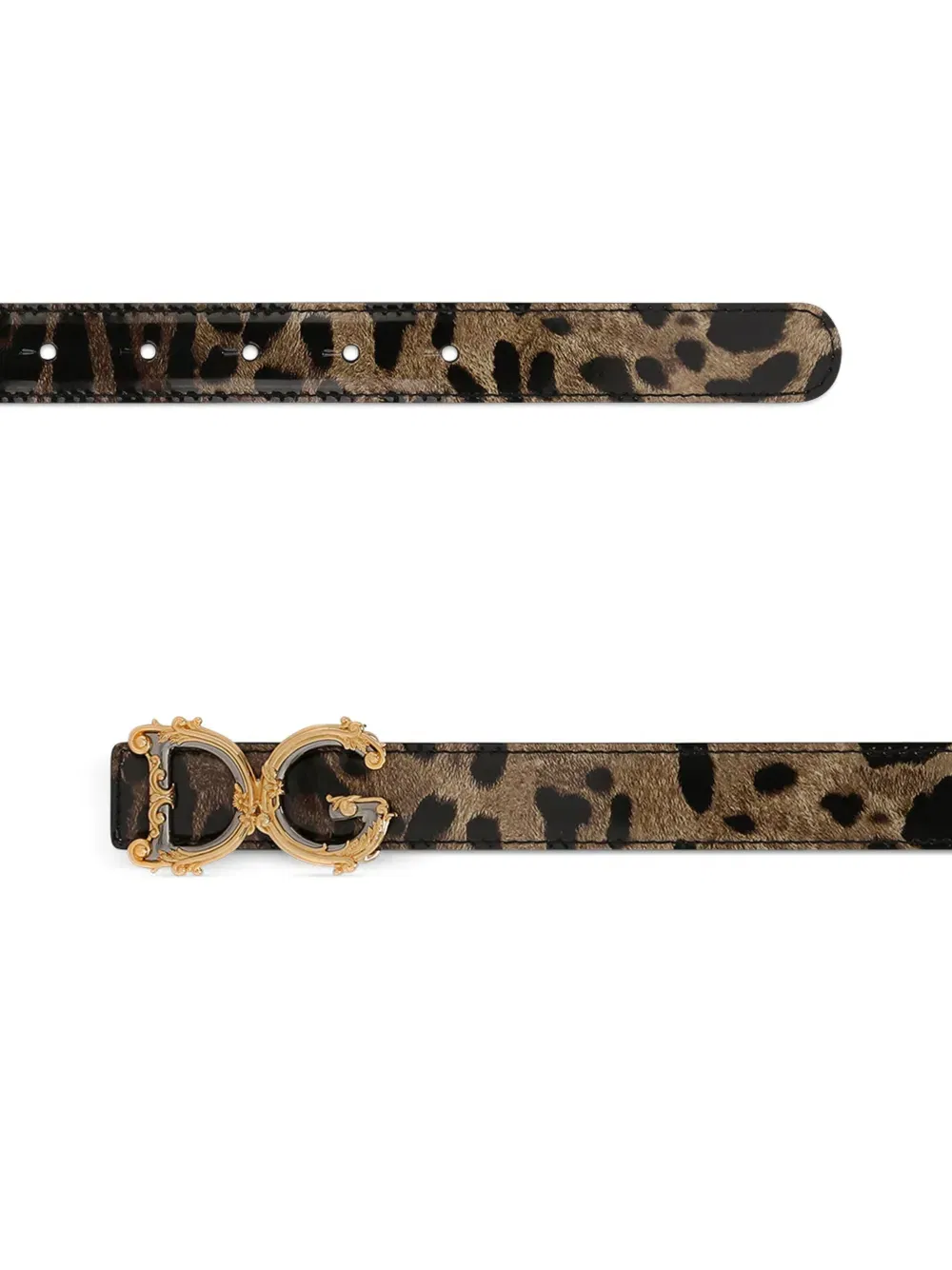 DG-buckle leopard-print belt