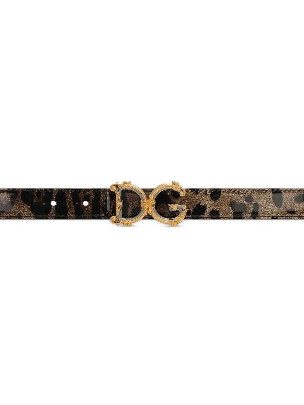 DG-buckle leopard-print belt