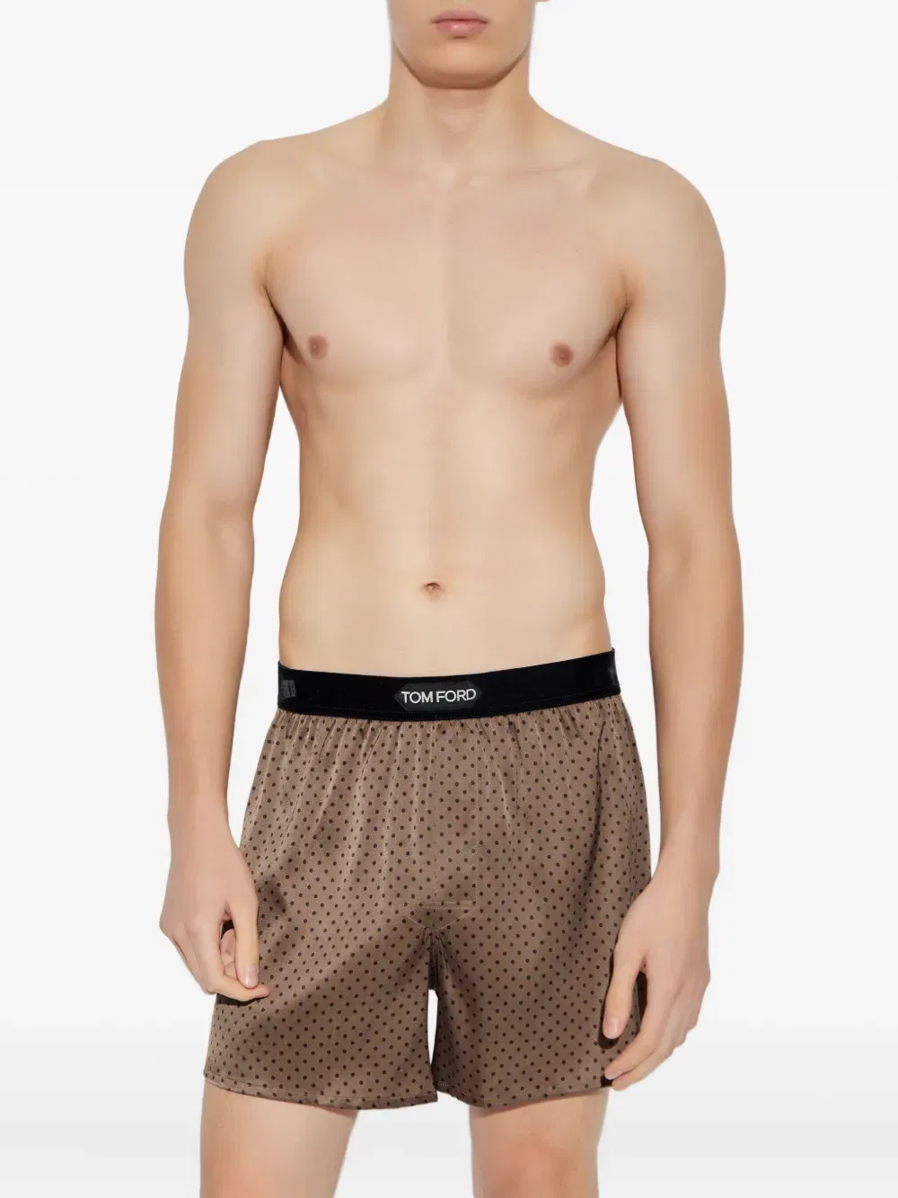 polka-dot pattern silk boxers