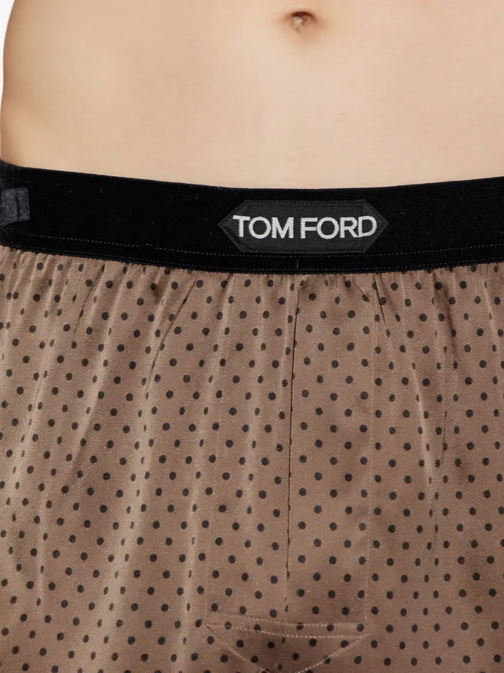 polka-dot pattern silk boxers