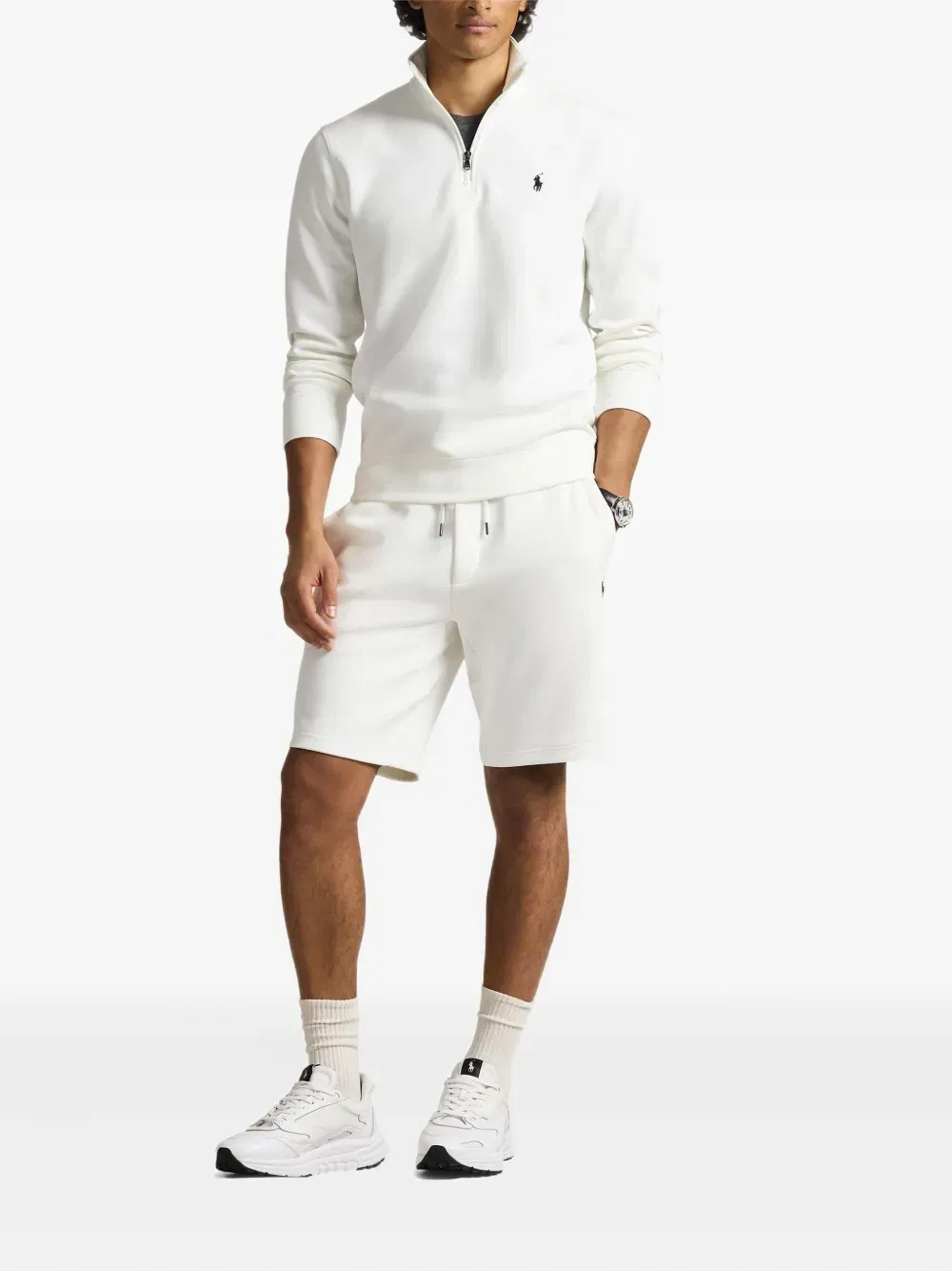 Double-knit quarter-zip pullover