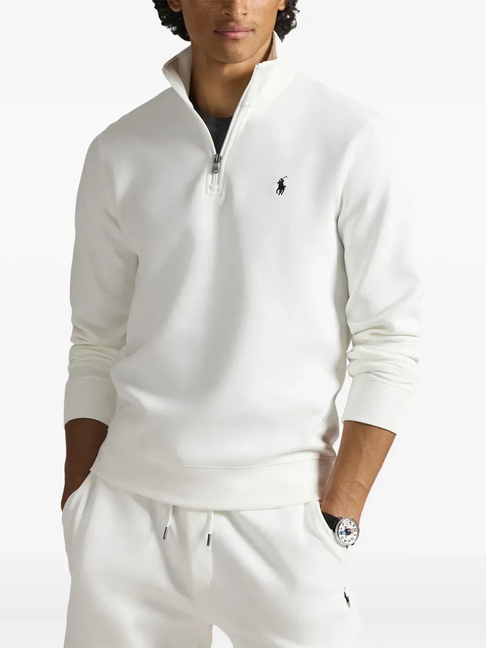 Double-knit quarter-zip pullover