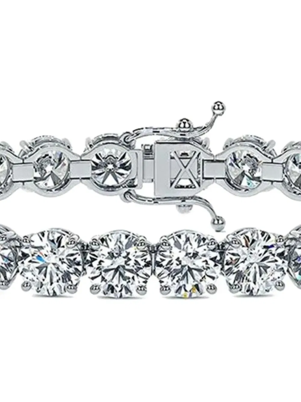 14K white gold diamond tennis bracelet