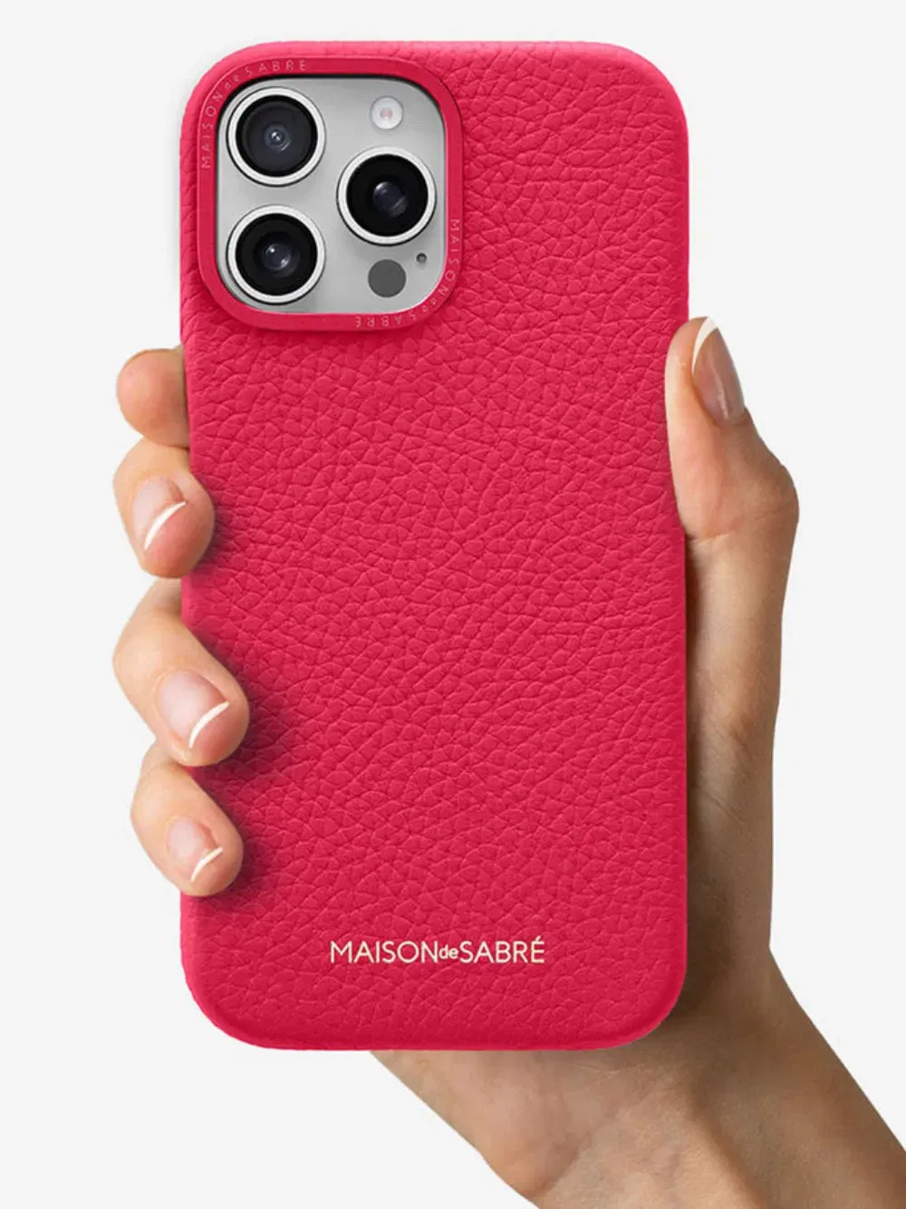 iPhone 16 Pro raised camera leather phone case