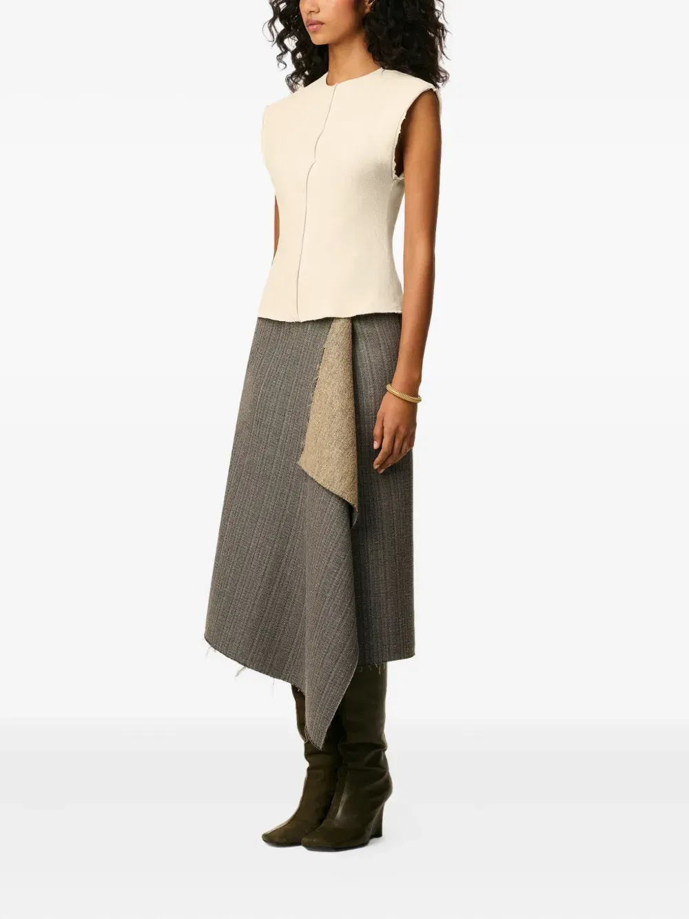 raw-edge sleeveless top