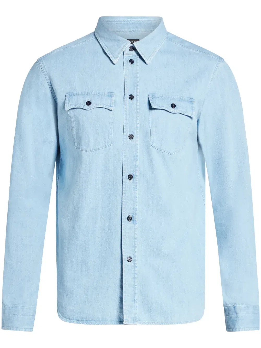 denim long-sleeve shirt