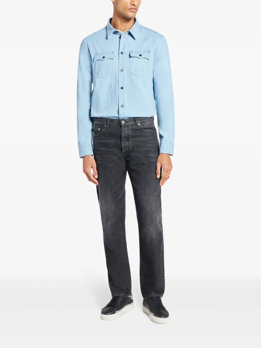 denim long-sleeve shirt