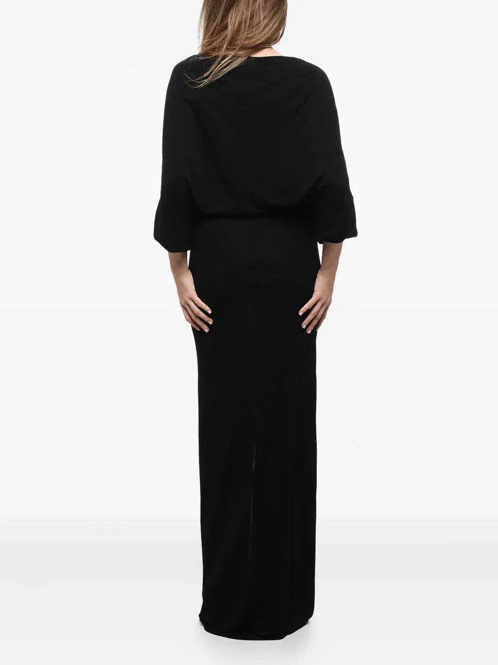v-neck draped dress