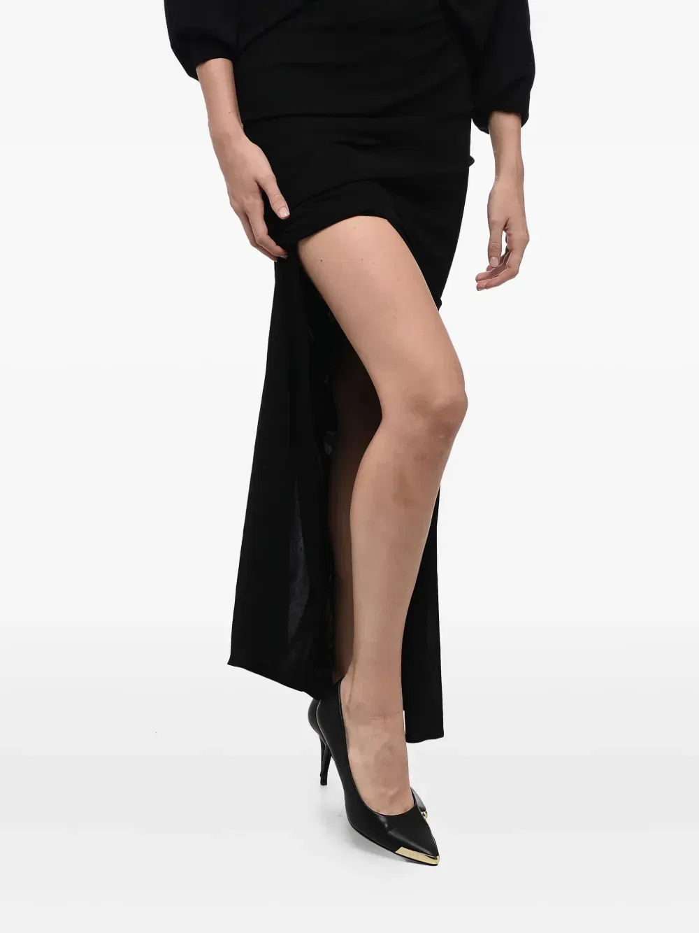 v-neck draped dress