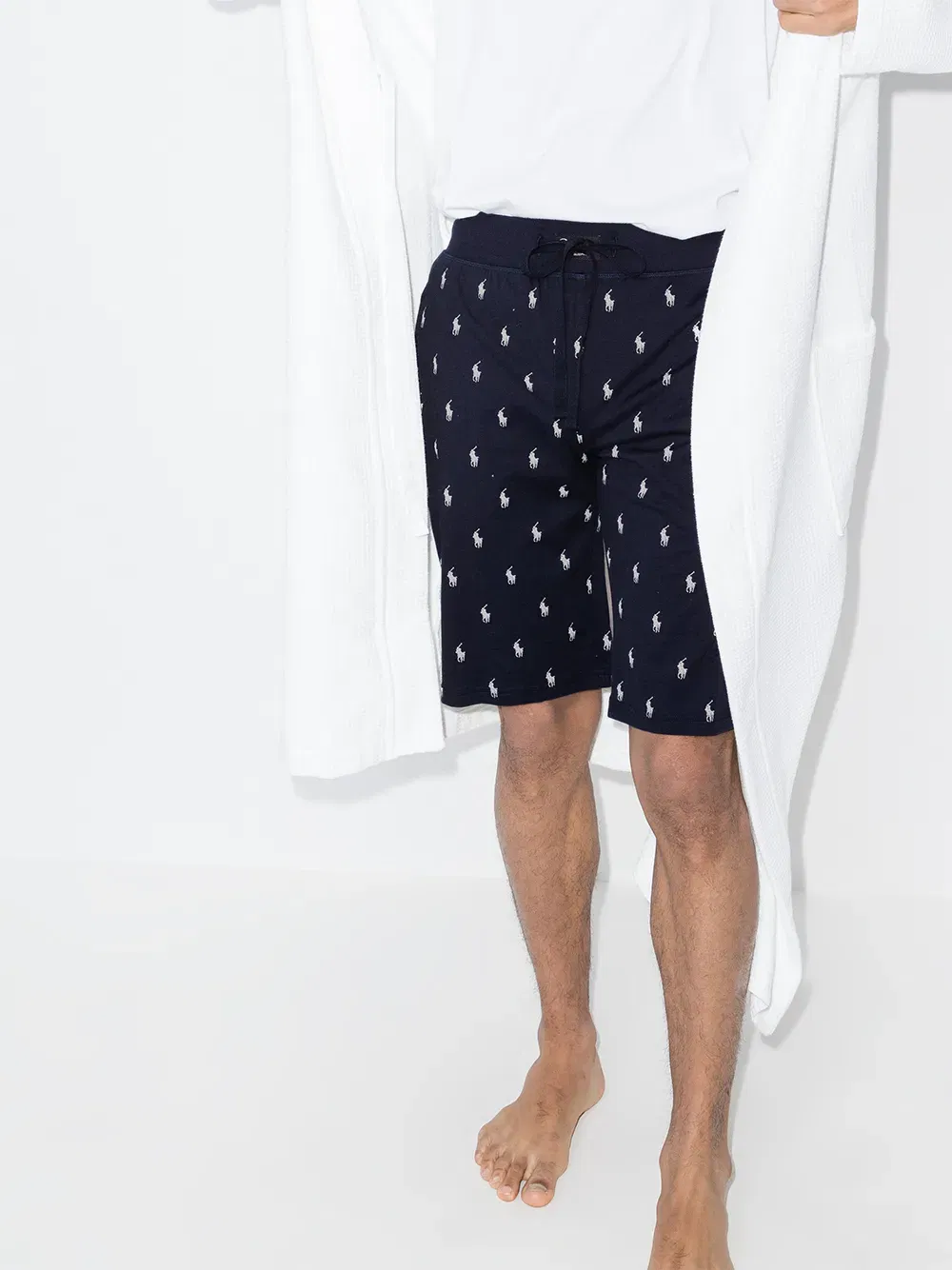 logo print pajama shorts