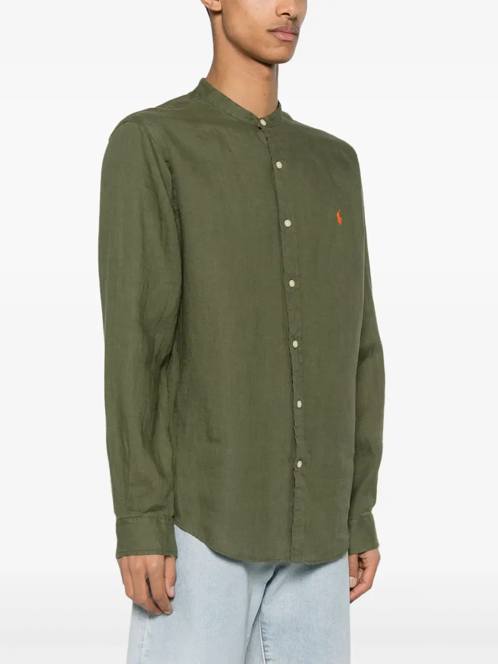 Polo-Pony-motif linen shirt