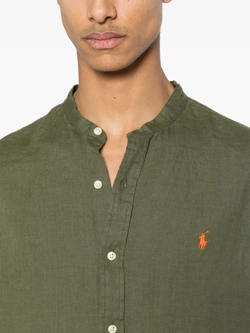 Polo-Pony-motif linen shirt