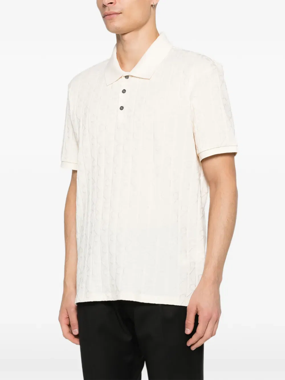 logo-jacquard polo shirt