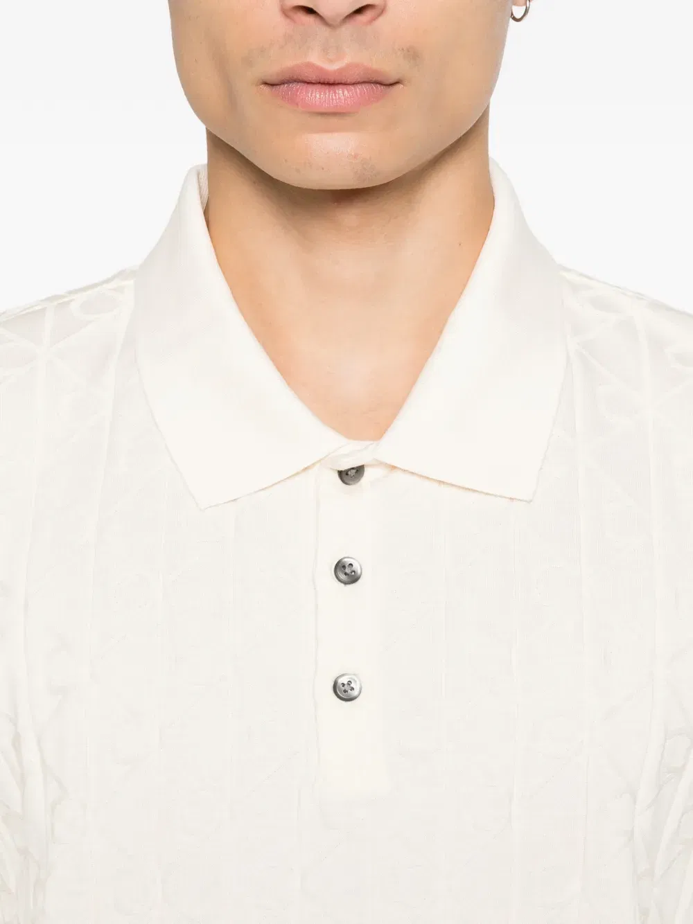 logo-jacquard polo shirt