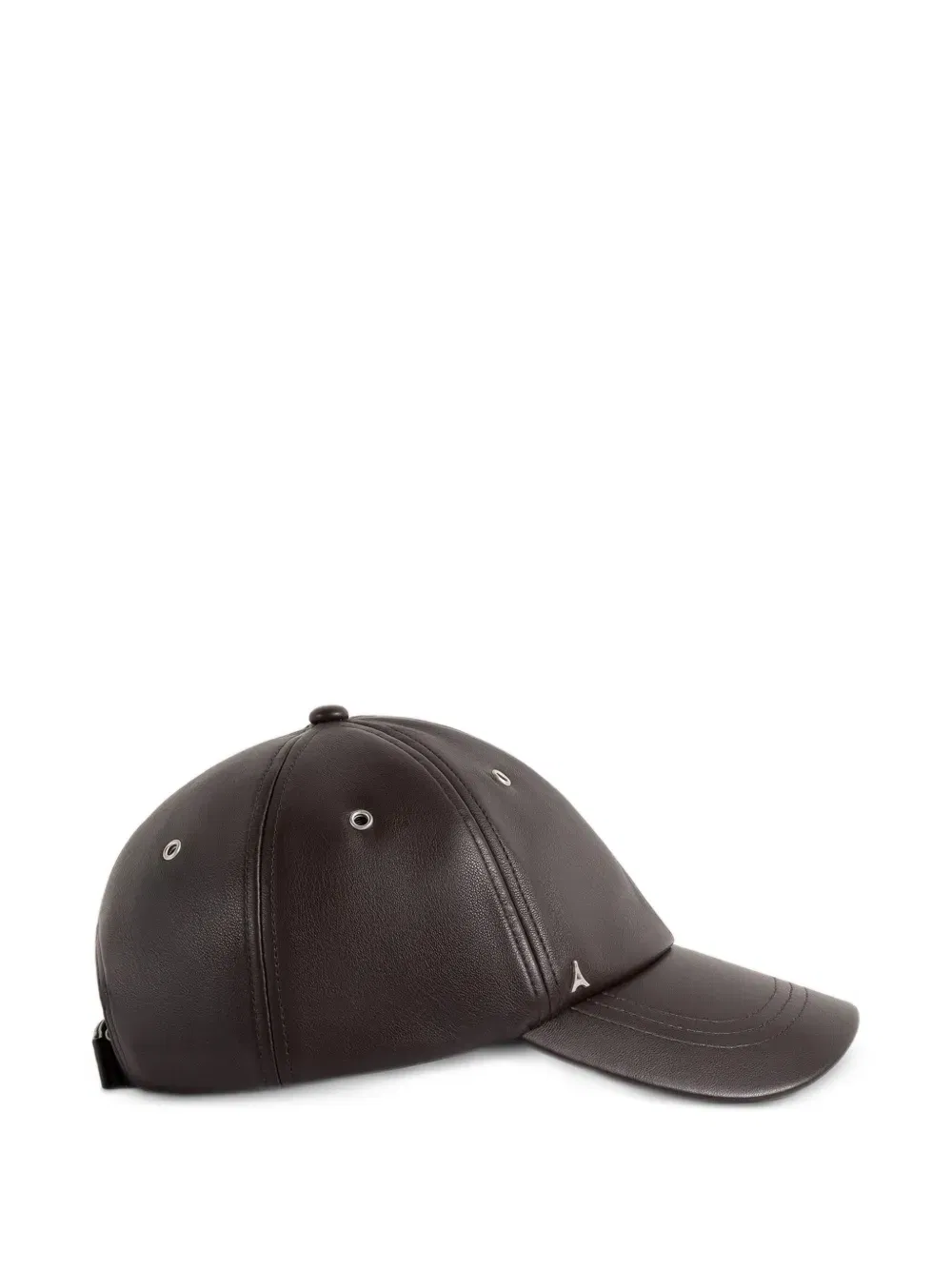 Lou faux-leather brown baseball cap