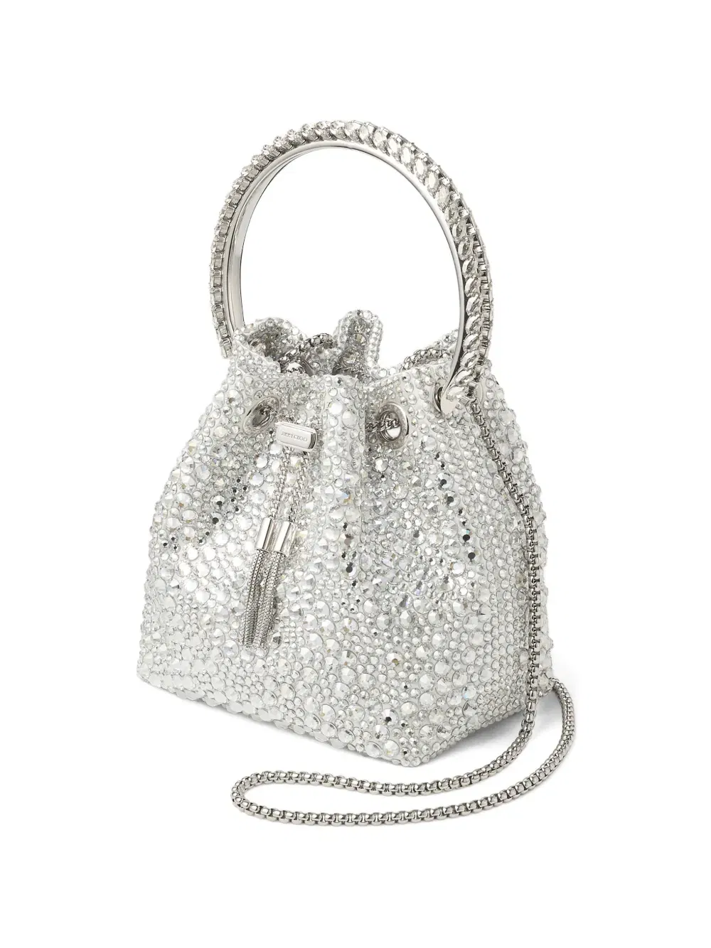 Bon Bon crystal-embellished circle-handle bucket bag