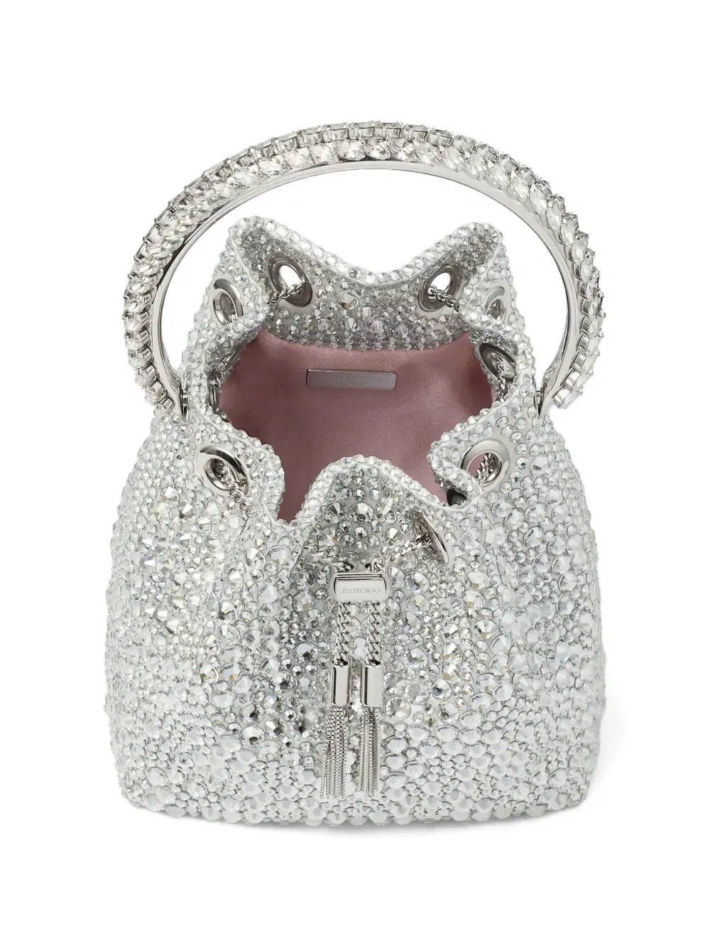 Bon Bon crystal-embellished circle-handle bucket bag