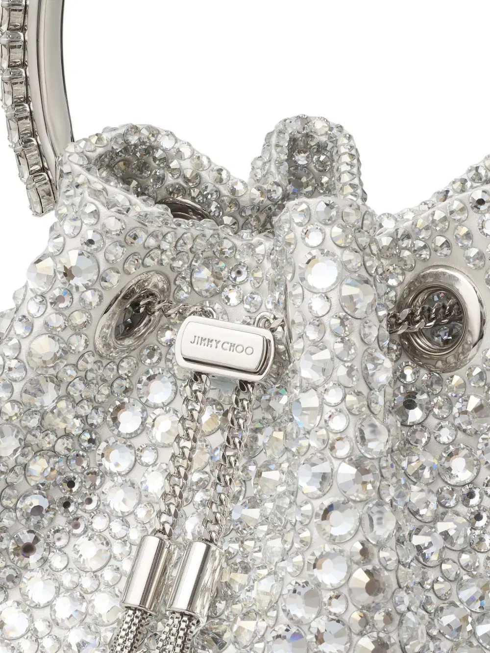Bon Bon crystal-embellished circle-handle bucket bag