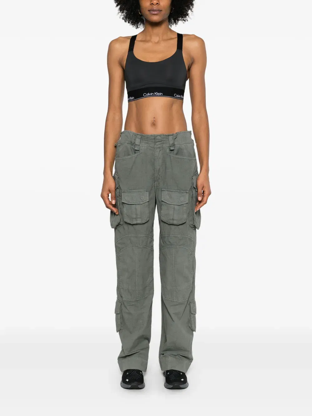 logo-waistband sports bra