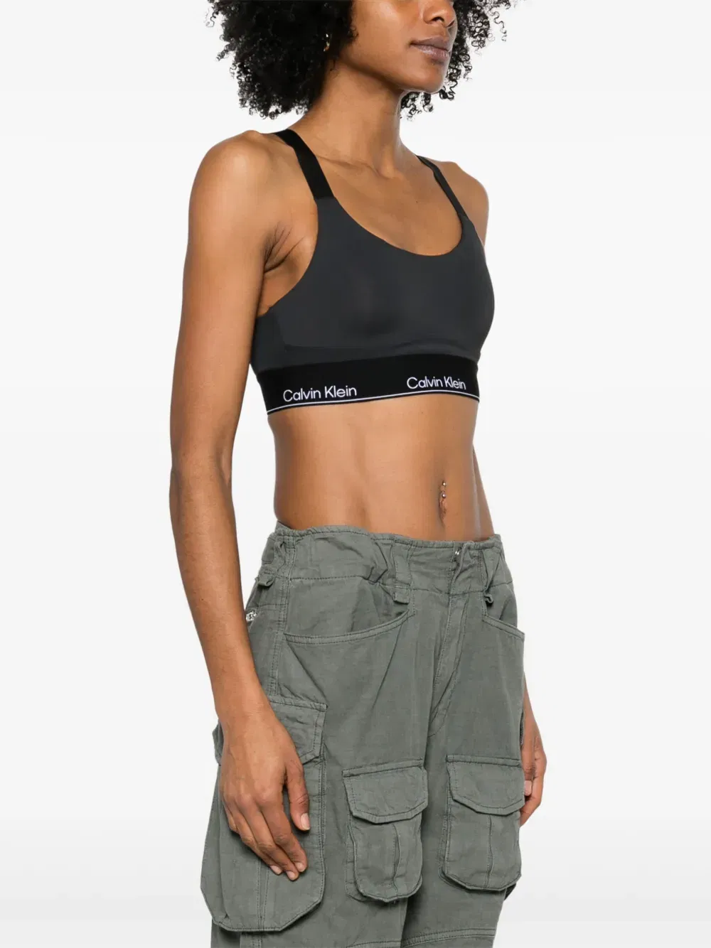 logo-waistband sports bra