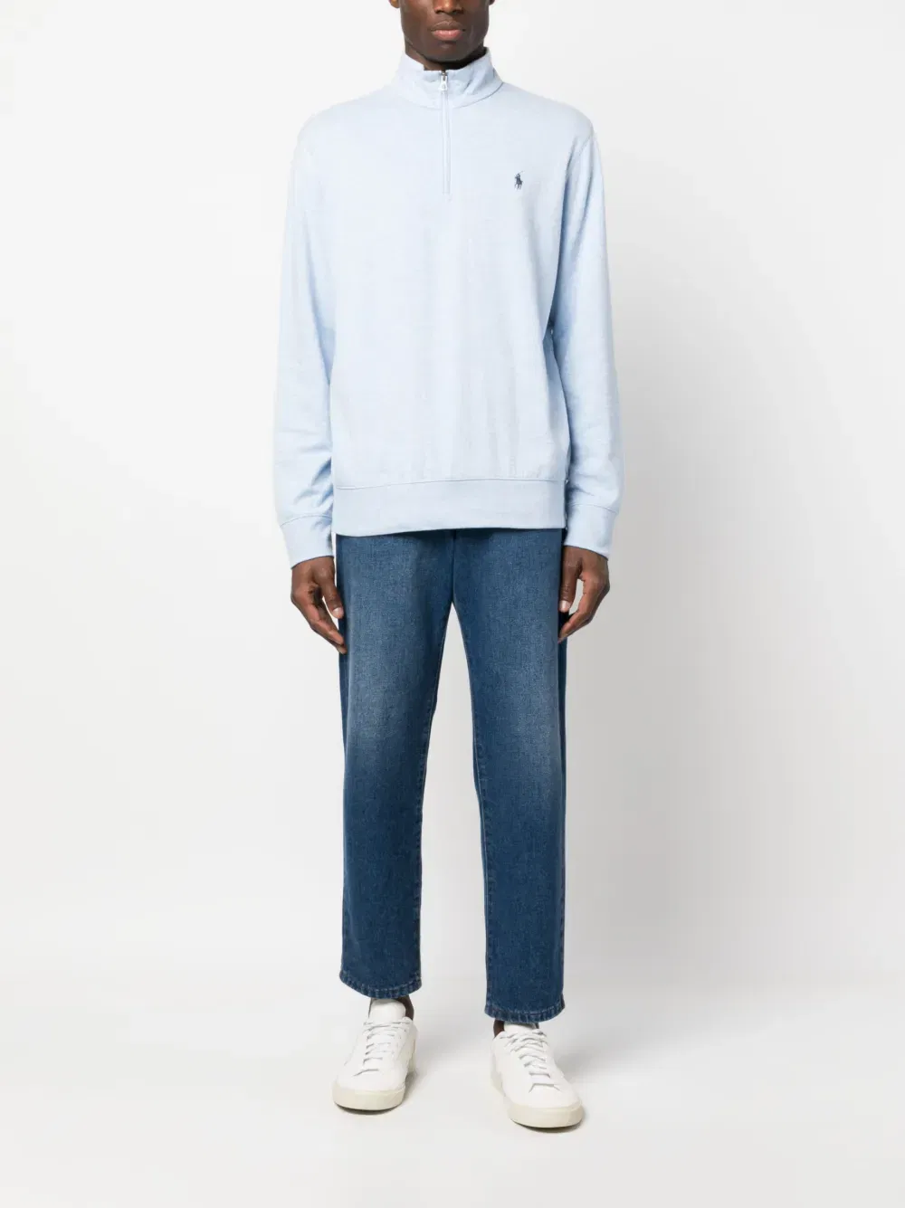embroidered-logo cotton-blend jumper