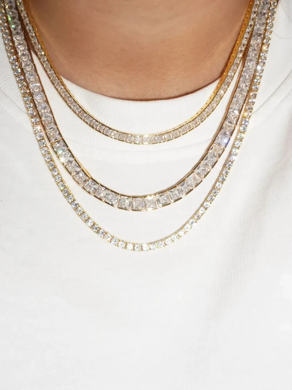 Tennis square necklace
