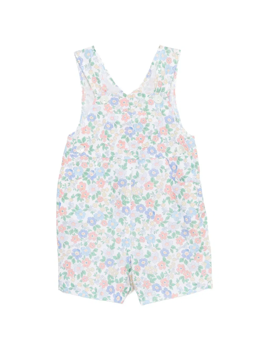 floral-print dungarees