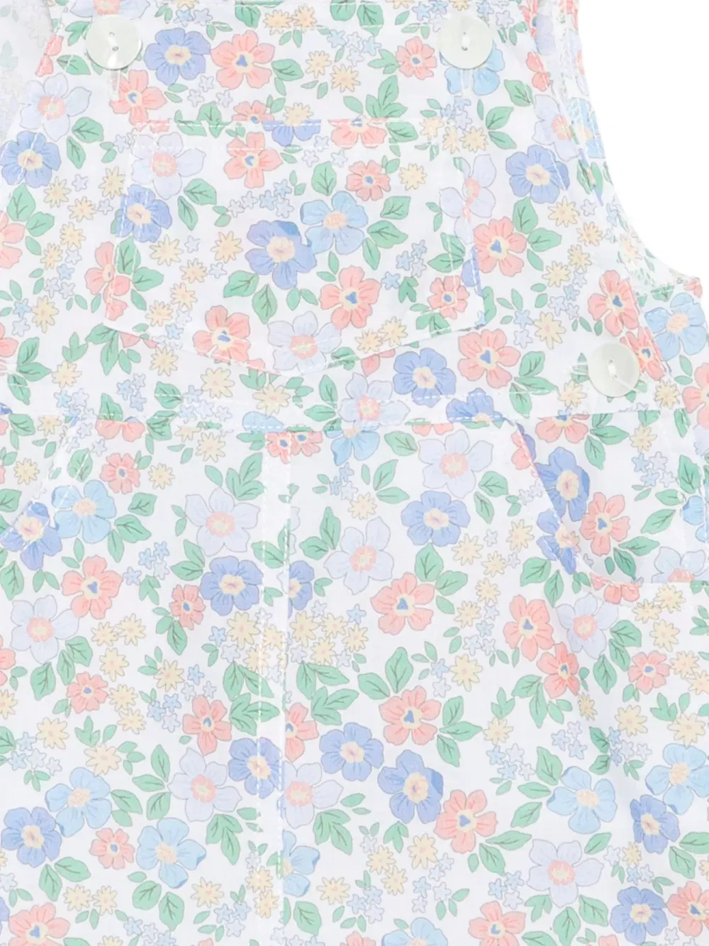 floral-print dungarees