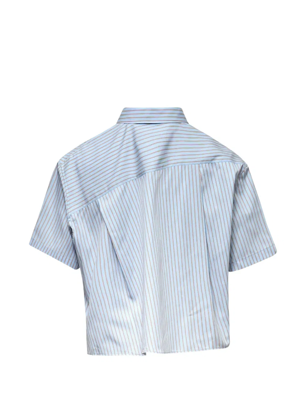 asymmetrical stripe cropped shirt