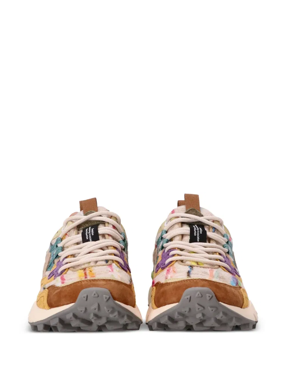 patchwork leather sneakers