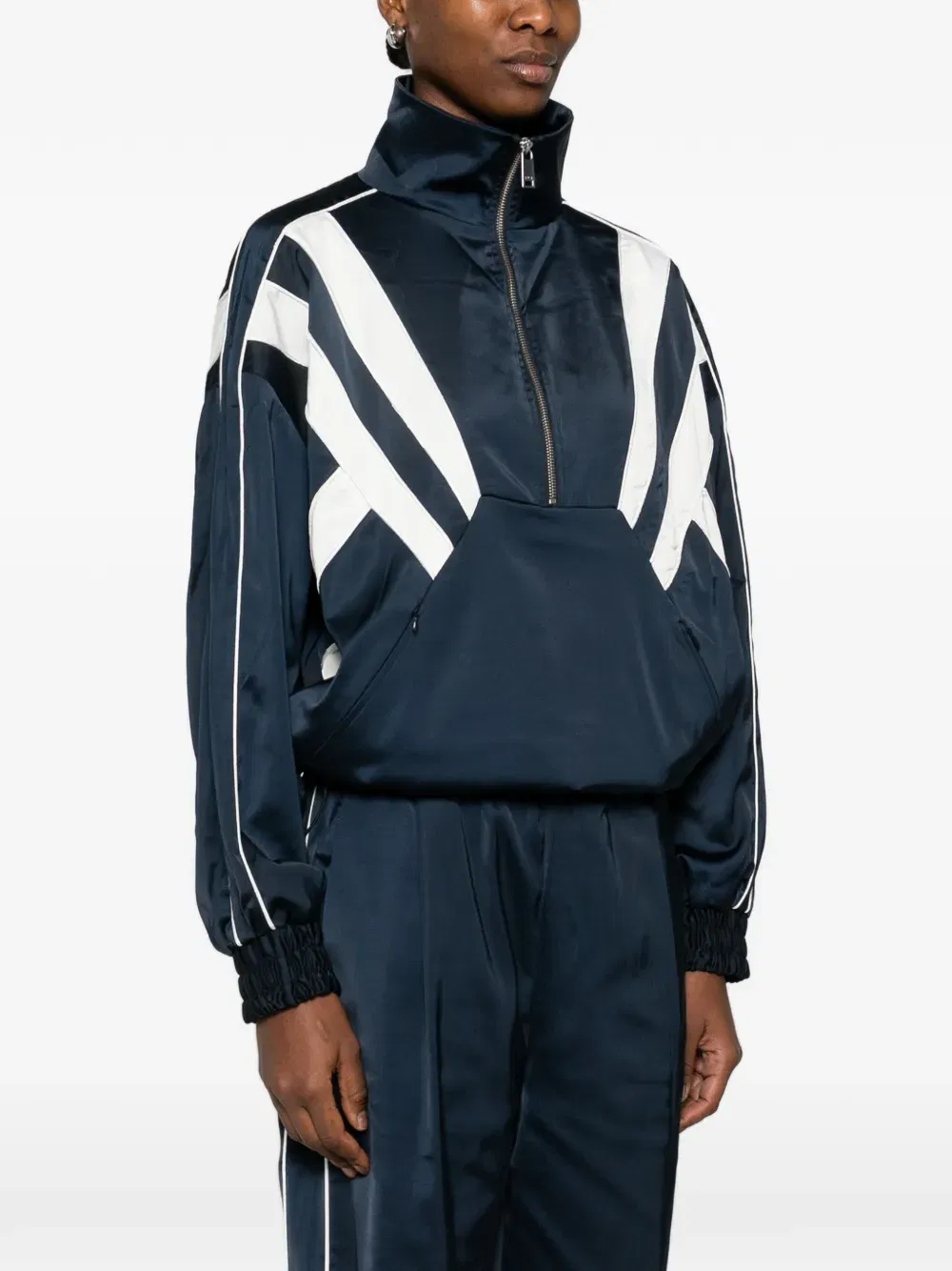 zip graphic hooded jacket