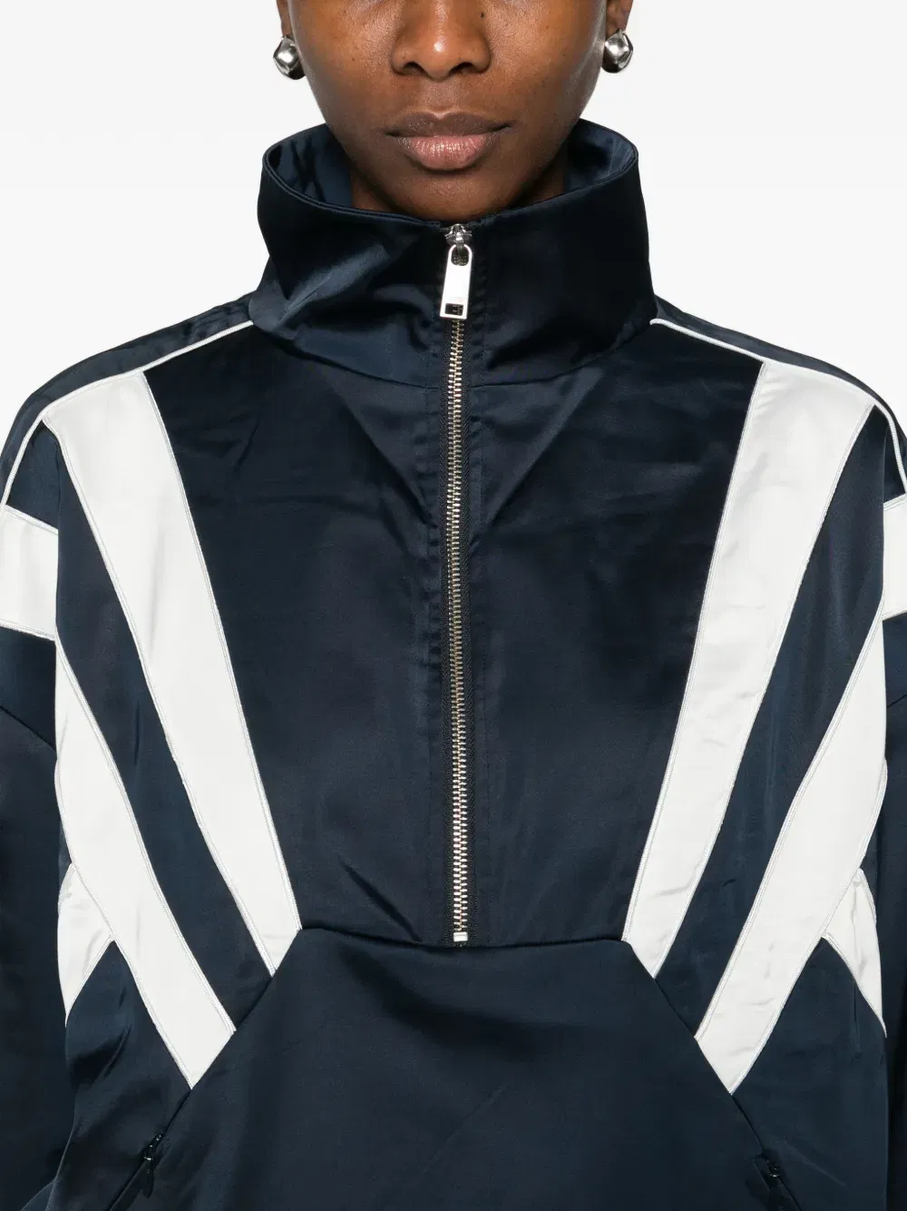 zip graphic hooded jacket