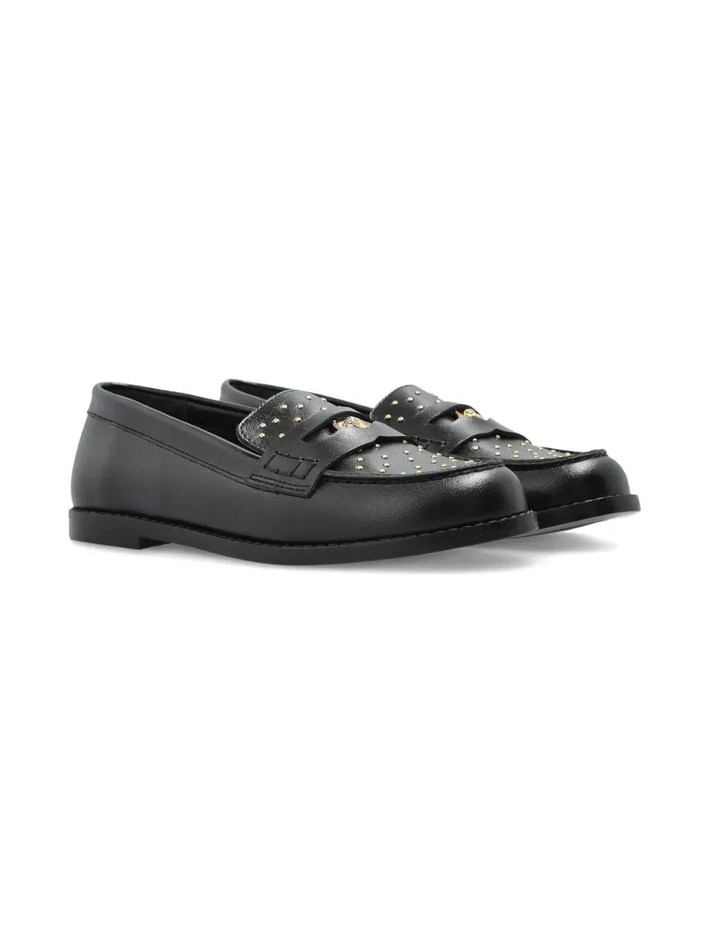 Medusa studded leather loafers