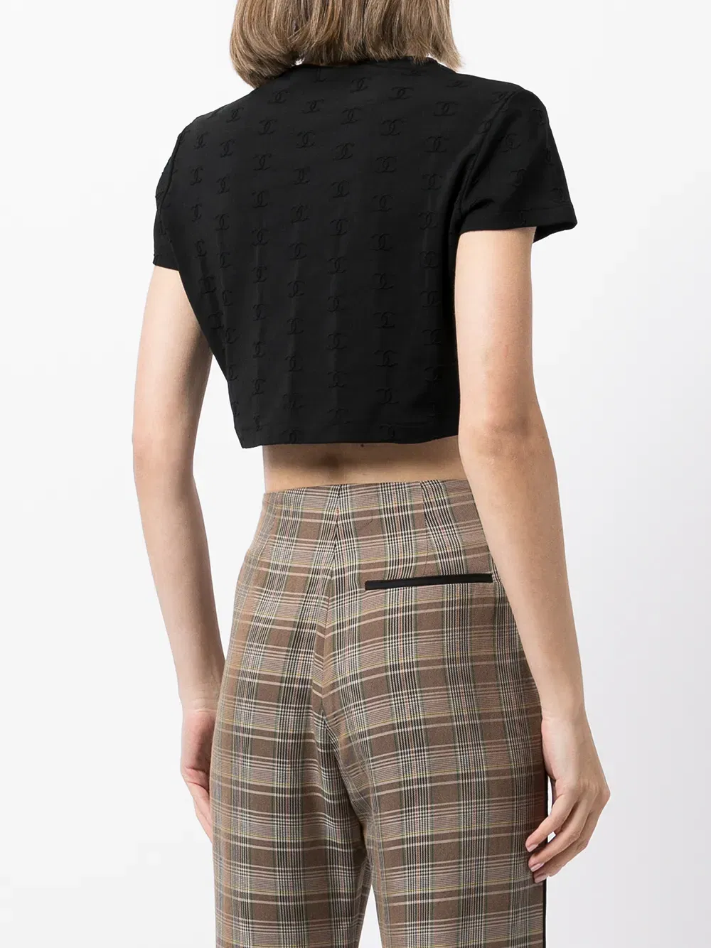 1997 CC logo-embroidered crop top