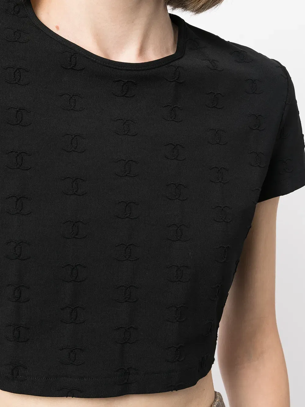 1997 CC logo-embroidered crop top