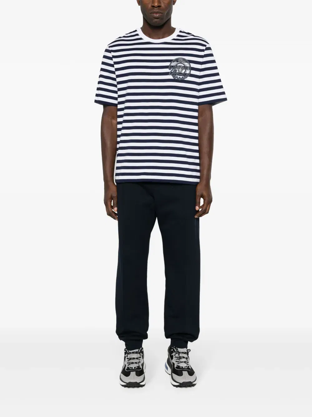 Medusa-embroidered striped T-Shirt