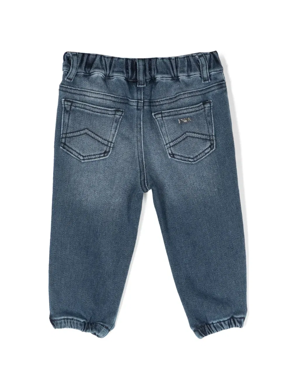 embroidered-logo stretch-cotton jeans