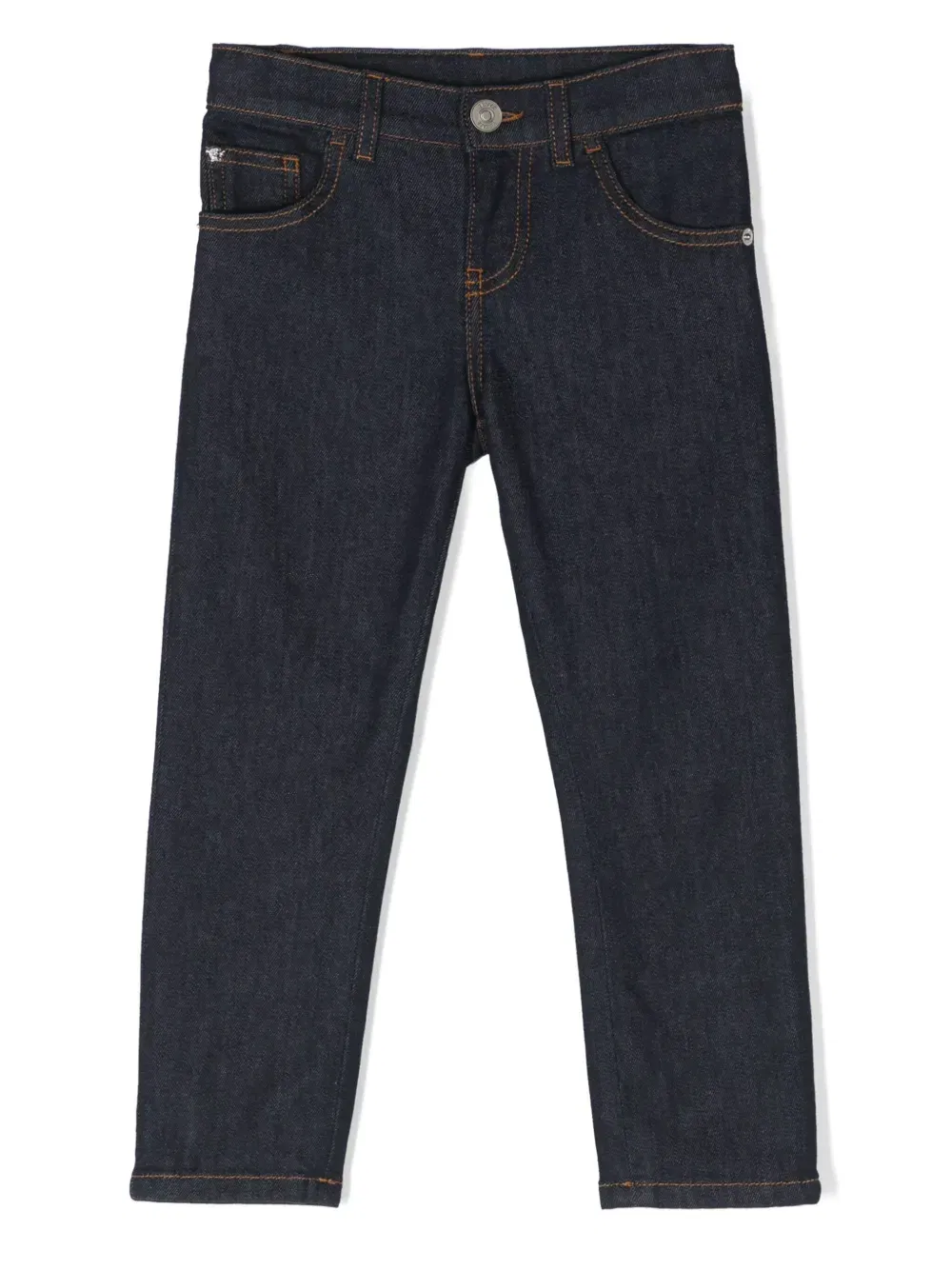 Medusa-plaque slim-leg jeans