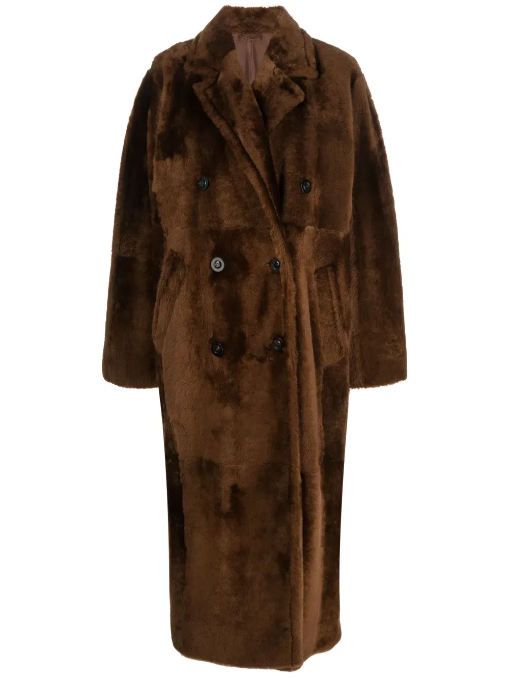notched-lapels double-breasted coat