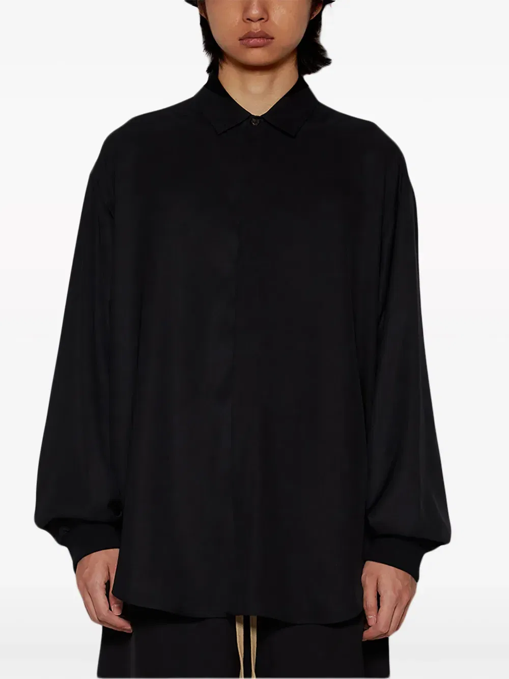 layered drop-shoulder shirt
