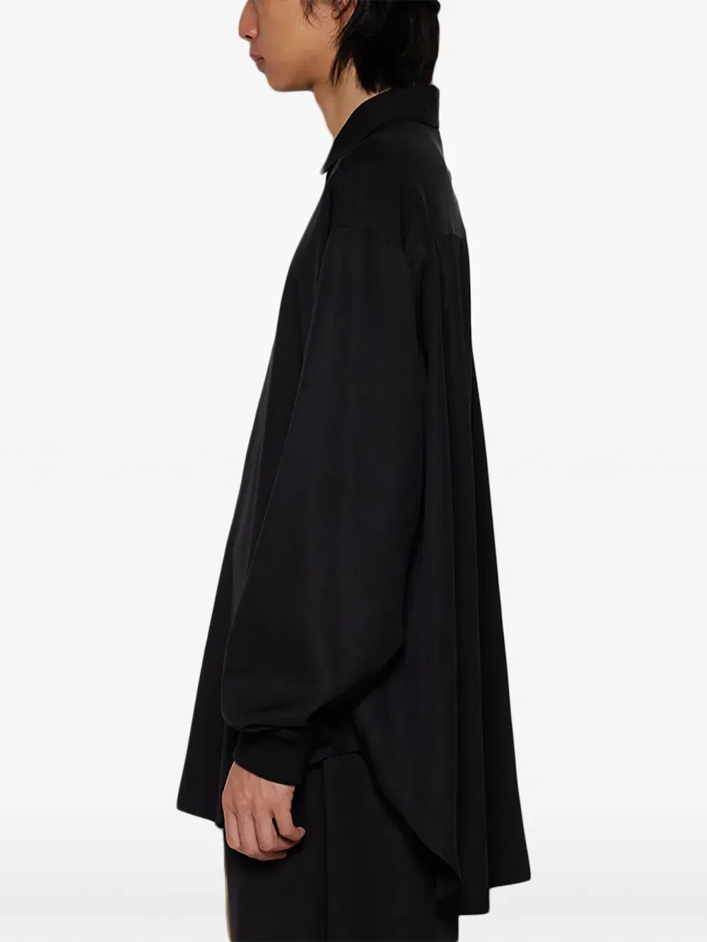 layered drop-shoulder shirt