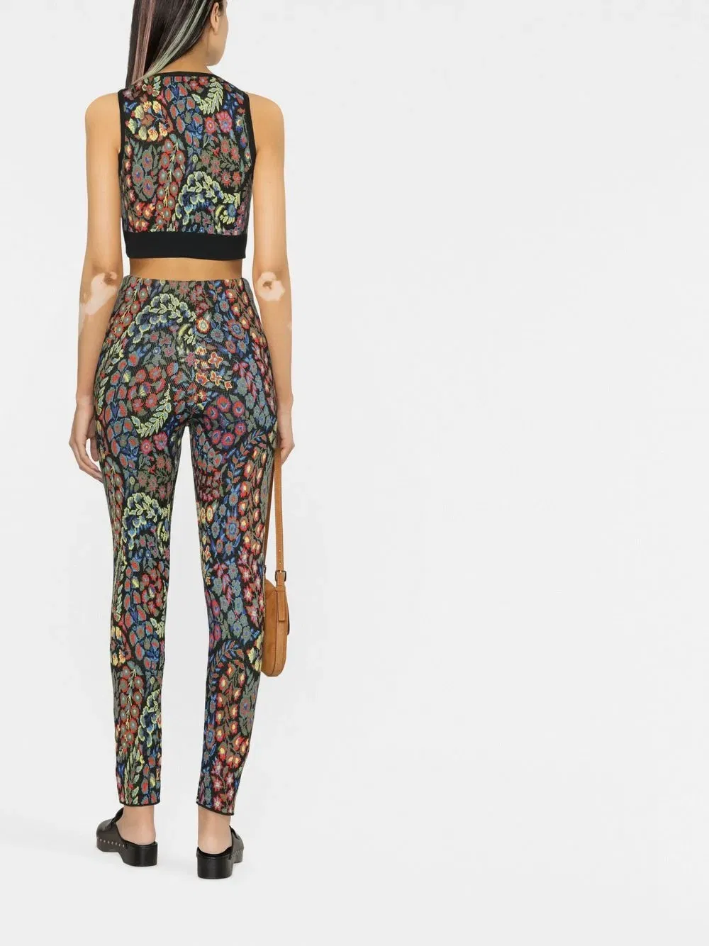 knitted floral two-piece set