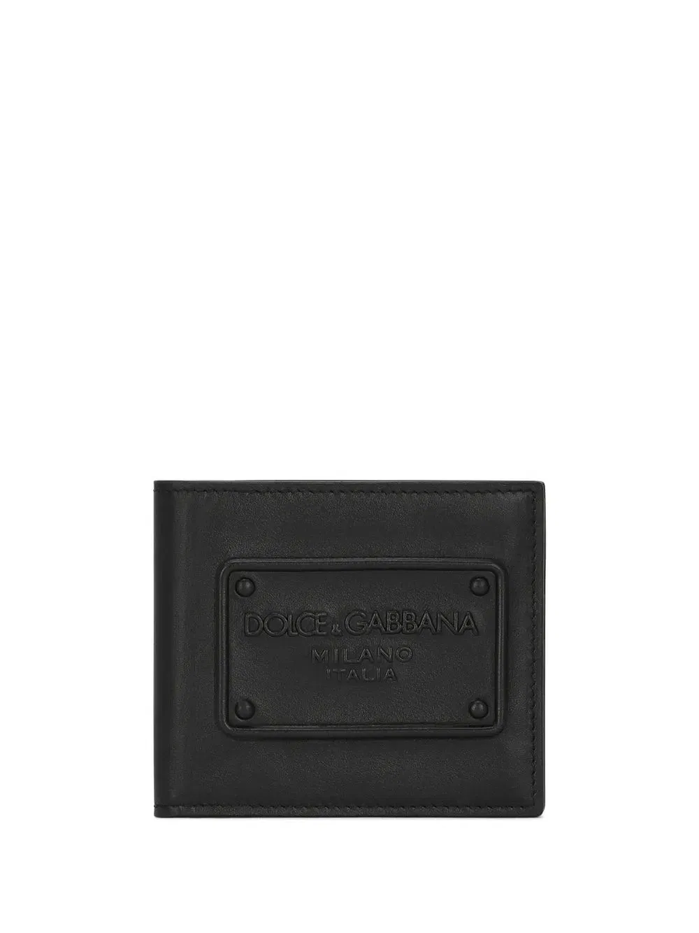 logo-embossed leather bifold wallet